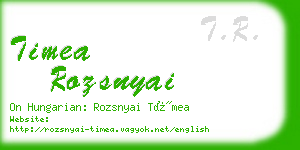 timea rozsnyai business card